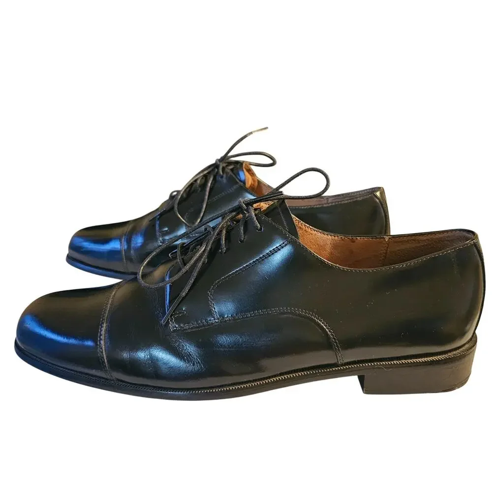 Bostonian Men's Cap Toe Leather Oxford Dress Shoes, Black, Size 11 1/2